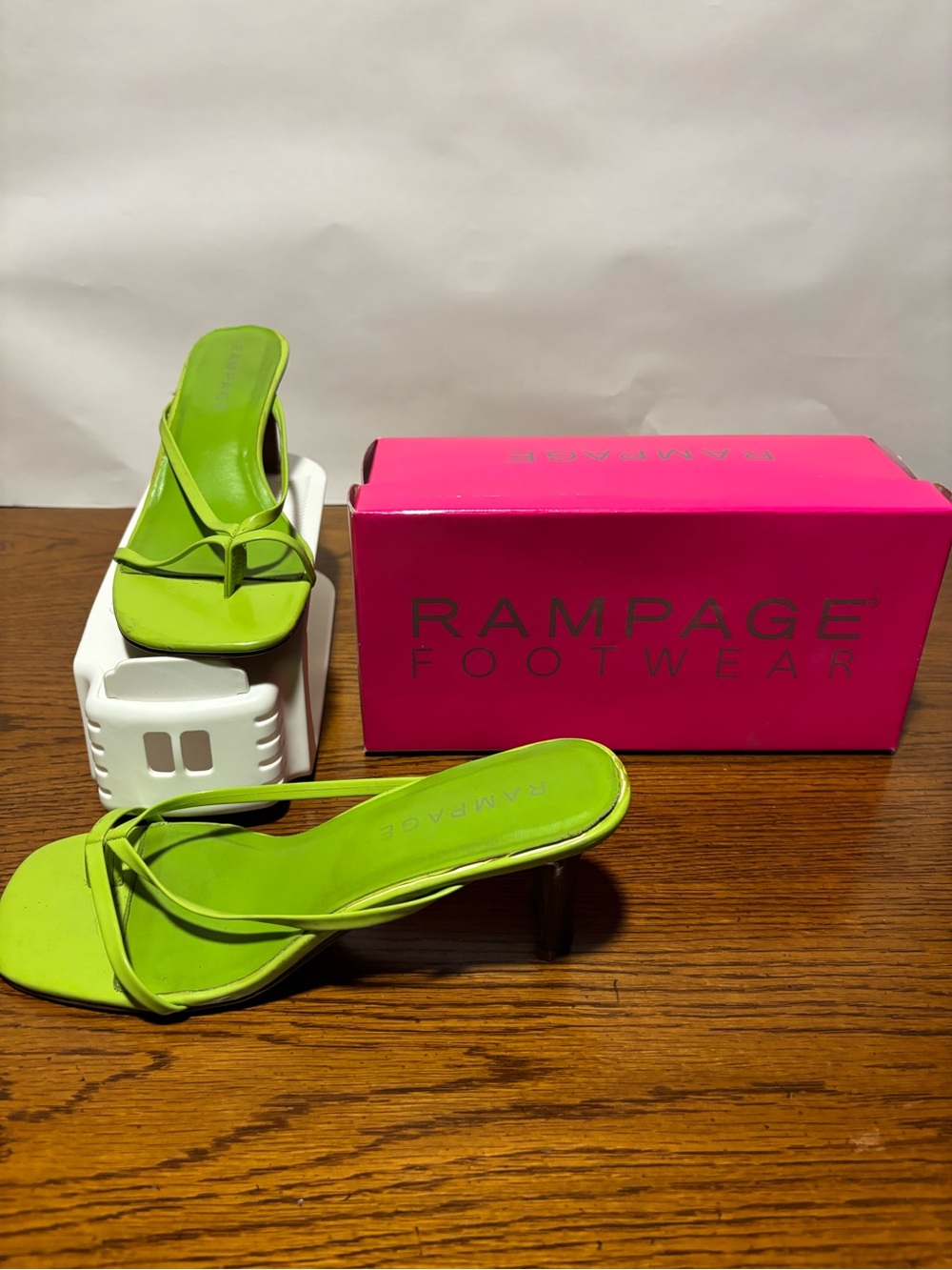 Rampage Lime Green Strappy Kitten Heel Sandals